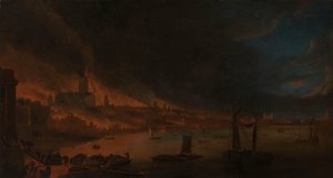 ロンドンの大火、1666〜1700年頃（キャンバスに油彩） 作： Anglo Dutch School