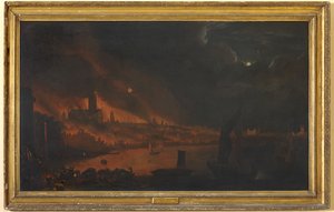ロンドンの大火、1666〜1700年頃（キャンバスに油彩） 作： Anglo Dutch School