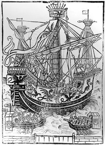 1515年、ブルージュに神聖ローマ皇帝、シャルル5世が勝利した 作： Anglo French School
