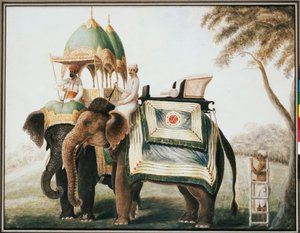 象使いの象、1815年頃 作： Anglo Indian School