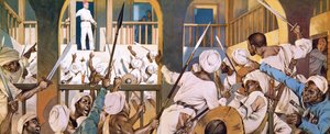 1865年2月、ハルツームで戦死するゴードン将軍 作： アンガス・マクブライド