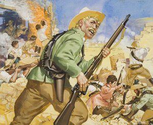 マフェキング包囲戦、1899-1900年（ガッシュ、紙） 作： アンガス・マクブライド