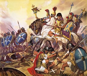 戦闘中のコンスタンティヌス帝 作： アンガス・マクブライド
