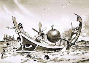 蒸気パドルを備えたエジプトの実験船（不明 作： アンガス・マクブライド