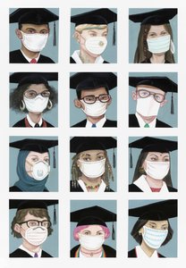 2020年のクラス、2020年（アクリル、イラストレーションボード） 作： Anita Kunz
