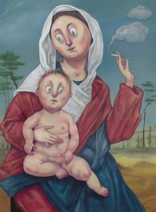 Madonna On A Cigarette Break, 2018（イラストレーションボードにアクリル絵の具） 作： Anita Kunz