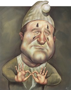 ロビン・ウィリアムズ 2000年 （アクリル、イラストレーションボード） 作： Anita Kunz