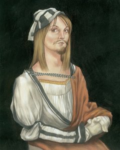 顔の毛のある自画像, 2011（イラストレーションボードにアクリル絵の具） 作： Anita Kunz