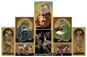 世俗の祭壇画》2017（イラストレーションボードにアクリル絵の具） 作： Anita Kunz