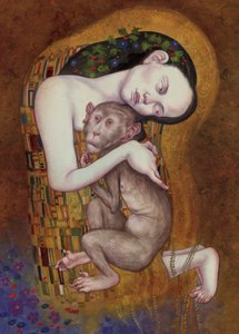 The Snog, 2016（イラストレーションボードにアクリル絵の具） 作： Anita Kunz