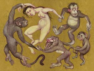 タマリン・ダンサーズ』2015年（イラストレーションボードにアクリル絵の具） 作： Anita Kunz