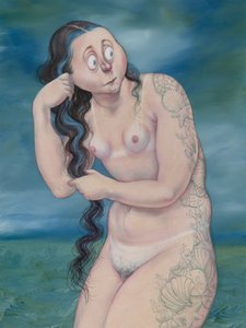 Venus Rising After A Dip, 2018（イラストレーションボードにアクリル絵の具） 作： Anita Kunz