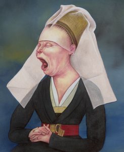 Woman Being Mansplain, 2018（イラストレーションボードにアクリル絵の具） 作： Anita Kunz