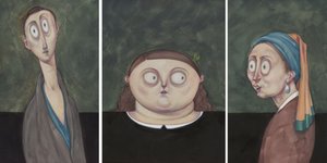 Women Chilling, 2017（イラストレーションボードにアクリル絵の具） 作： Anita Kunz