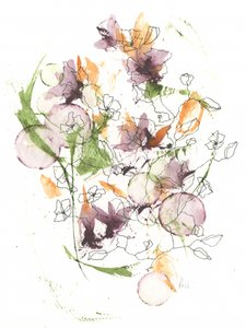 抽象的な水彩の花