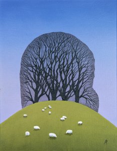 羊のいる丘の頂上、2017年 作： Anna Phillips