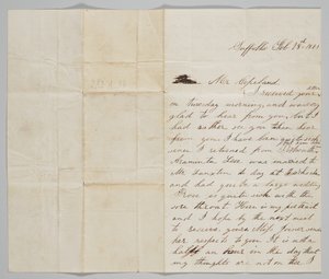 1861 年 2 月 18 日、妻アンからジョン コープランドへの手紙。 作： Ann Hurst Copeland