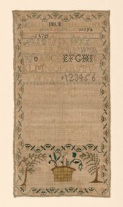 サンプラー、アメリカ合衆国、19 世紀。 作： Ann Morris