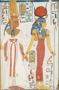 ネフェルタリ、テーベ、20 世紀の女王の墓 66 からの壁画のコピー 作： Anna
