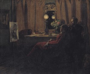 一日の仕事を評価する 作： Anna Ancher