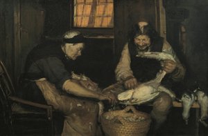 カモメを摘む老夫婦。 LarsGaihedeと古いLene 作： Anna Ancher