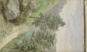 グリオンで水のある山の風景 作： Anna Catharina Maria van Eeghen (possibly)