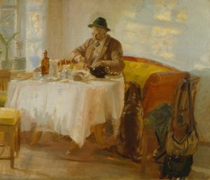 狩りの前の朝食 作： Anna Ancher
