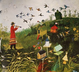 黒い鳥のバード・パイパー, 2001 （アクリル画）