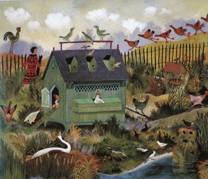 忙しい鳥たち、2001年（アクリル画） 作： 