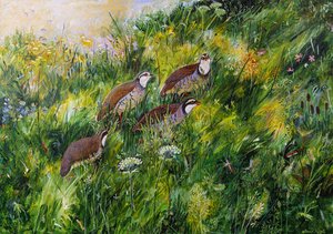 長い草、2022年（アクリル、ボード） 作： Anna Pugh