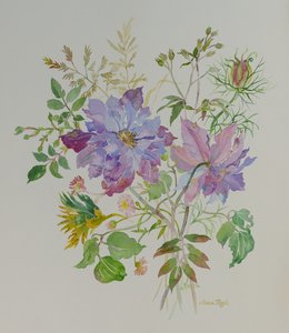 花の静物、2021年（絵画） 作： Anna Pugh