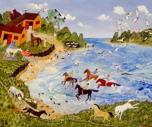 夏の宿舎、2009年（アクリル）