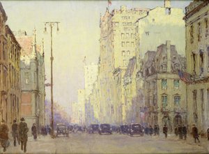 5th Ave, at 57th Street, c.1918（キャンバスに油彩）