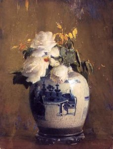 白い薔薇」1922年以前（水彩・板紙） 作： Anna S. Fisher