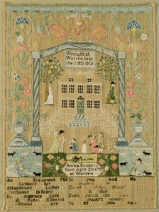サンプラー、1801（リネンの絹糸） 作： Anna Sanders
