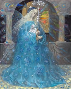 真実の天使, 2009 （ベルギーリネンに油彩と金箔）