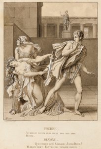 情熱を宣言したファイドレは、ヒッポリュトスの剣で自殺を試みる 作： Anne-Louis Girodet de Roucy-Trioson