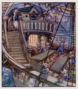 童謡。I Saw A Ship A-Sailing (カラーリトグラフ) 作： Anne (after) Anderson