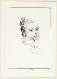 女性の頭部（左を向いている） 作： Anne Claude Philippe Caylus