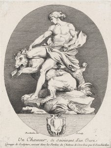 クマをつかむハンター、1737 作： Anne Claude Philippe de