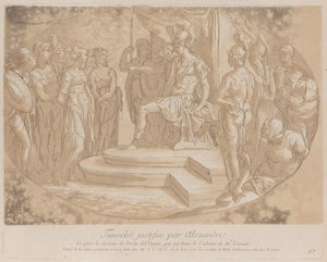 ティモクレアを解放するアレキサンダー大王 1729-40 作： Anne Claude Philippe de
