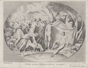 ハントから戻った後、入浴中のダイアナ。 1730-60。 作： Anne Claude Philippe de Caylus