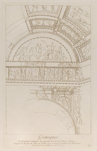 グロテスク: ローマのコロッセオを飾るスタッコのレリーフの詳細, ca. 1729年。 作： Anne Claude Philippe de Caylus