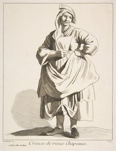 古い帽子の行商人、1742。 作： Anne Claude Philippe de Caylus
