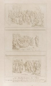 パンの奇跡についての 3 つの別々の習作。 1729-40。 作： Anne Claude Philippe de Caylus