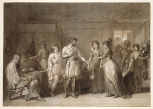 ブレシアでホステスからのプレゼントを断るベイヤード 作： Anne Louis Girodet de Roussy Trioson