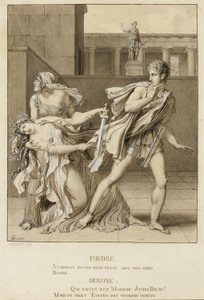情熱を宣言したファイドレは、ヒッポリュトスの剣で自殺を試みる 作： Anne Louis Girodet de Roussy Trioson