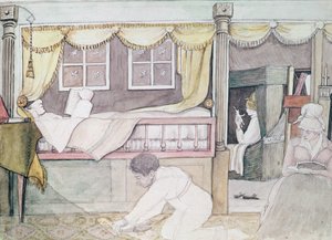 エウリュディケのドヌーヴィルキャビン、1816年（紙と鉛筆） 作： Anne Marguerite Hyde de Neuville