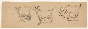 ヤギに乳を飲ませる子ゼウス。 3つの研究。 作： Anne Marie Carl Nielsen