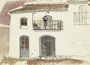 スペインの家 (チョークとガッシュ) 作： Anne Redpath